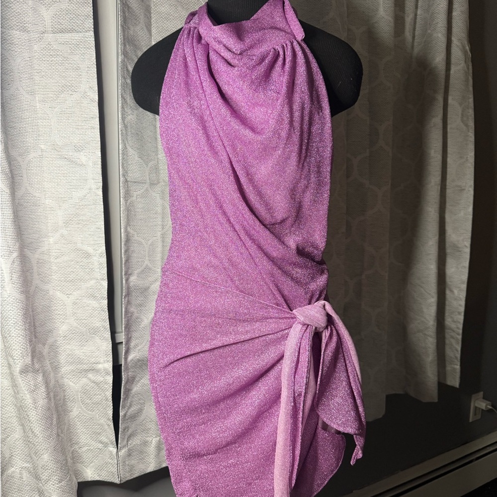 Pink Mini Dress / Halter neck sparkley dress